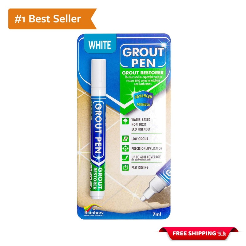 Transform Grout with Waterproof White Tile Marker – 7mL Grout Paint Pen, 5mm Tip