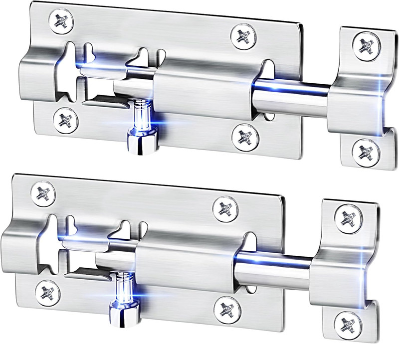 2 Pack Barrel Bolt Latch, 3 Inches Slide Latch Lock, Thickened Stainless Steel S