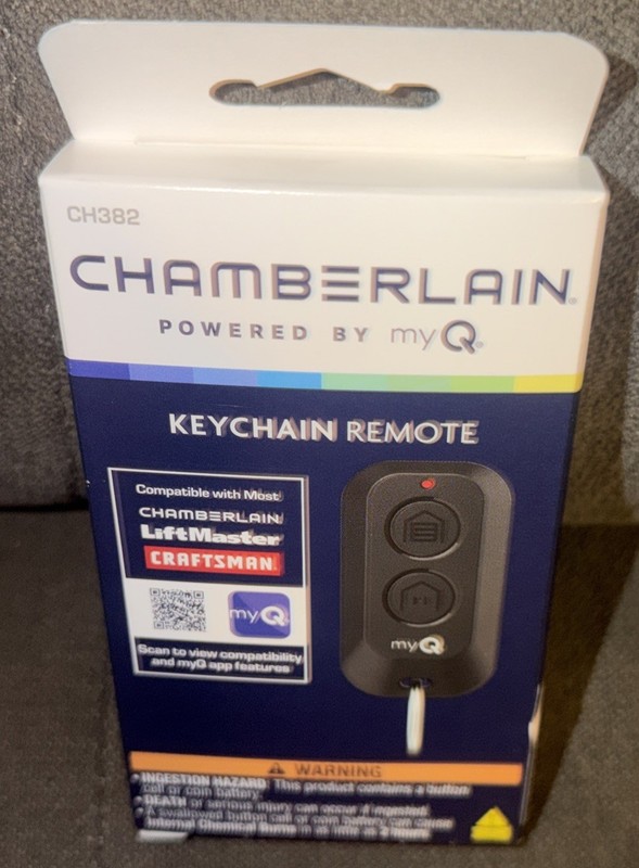 Chamberlain 2-Button Keychain Garage Door Opener Remote Model# CH382 gallery