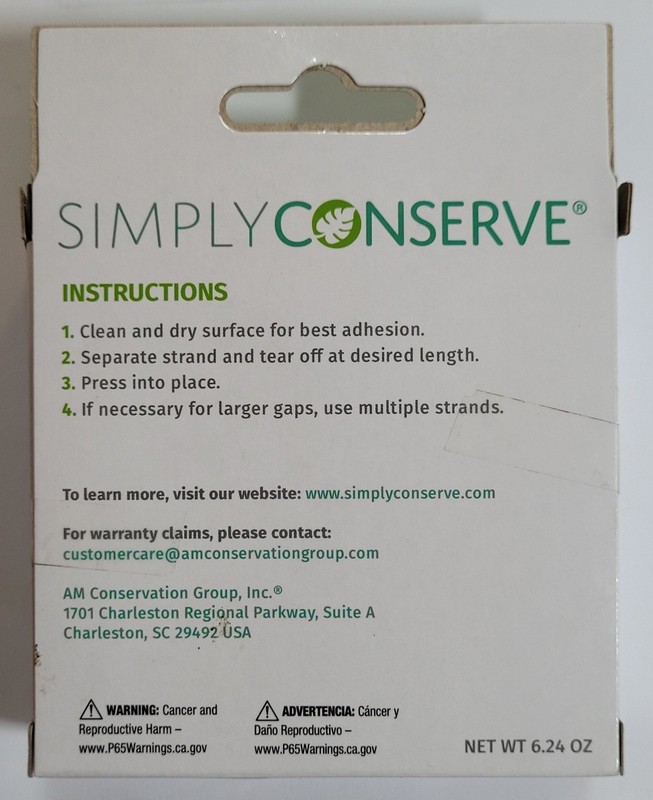 Simply Conserve Fingertip Rope Caulk For Doors & Windows P14AM 30' In/Out Door gallery