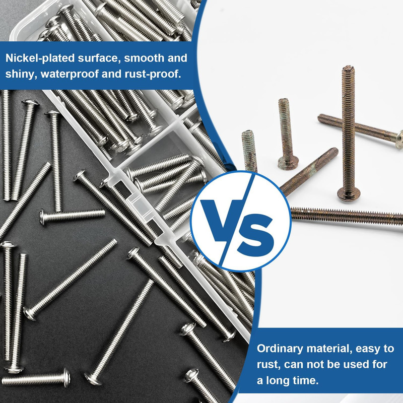 120PCS Assortment，Cabinet Pull and Knob Screws, M4×16/18/20/25/30Mm, Machine Scr gallery