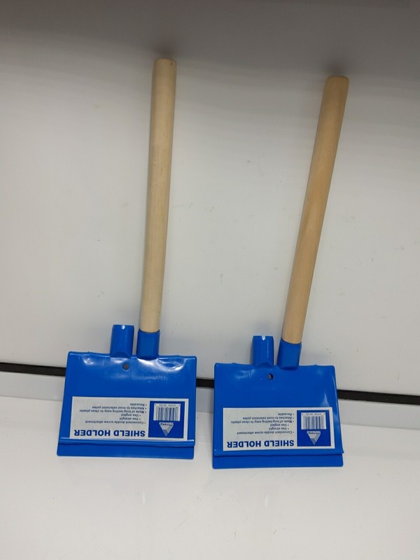LOT OF 2 TRIMACO MODEL 06125 PAINT SHIELD HOLDERS W/WOODEN HANDLES (NEW)