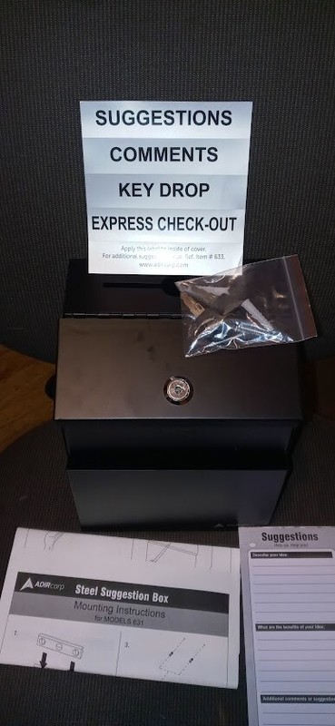 Adir Wall Mountable Steel Suggestion Box with Lock FREE SHIPPING gallery