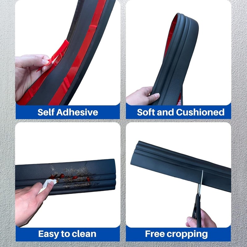 Flexible Baseboard Molding Trim, Peel and Stick Rubber Wall Base Moulding Tri... gallery