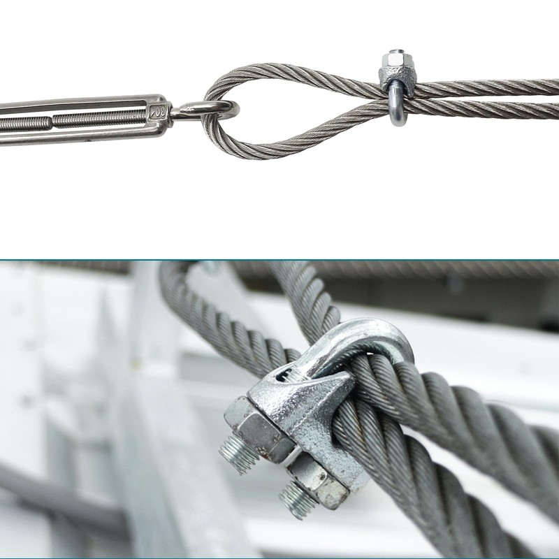 Wire Rope Clamp, 20PCS 3/16 Inches M5 Cable Clamps, Zinc Plated Wire clamp gallery