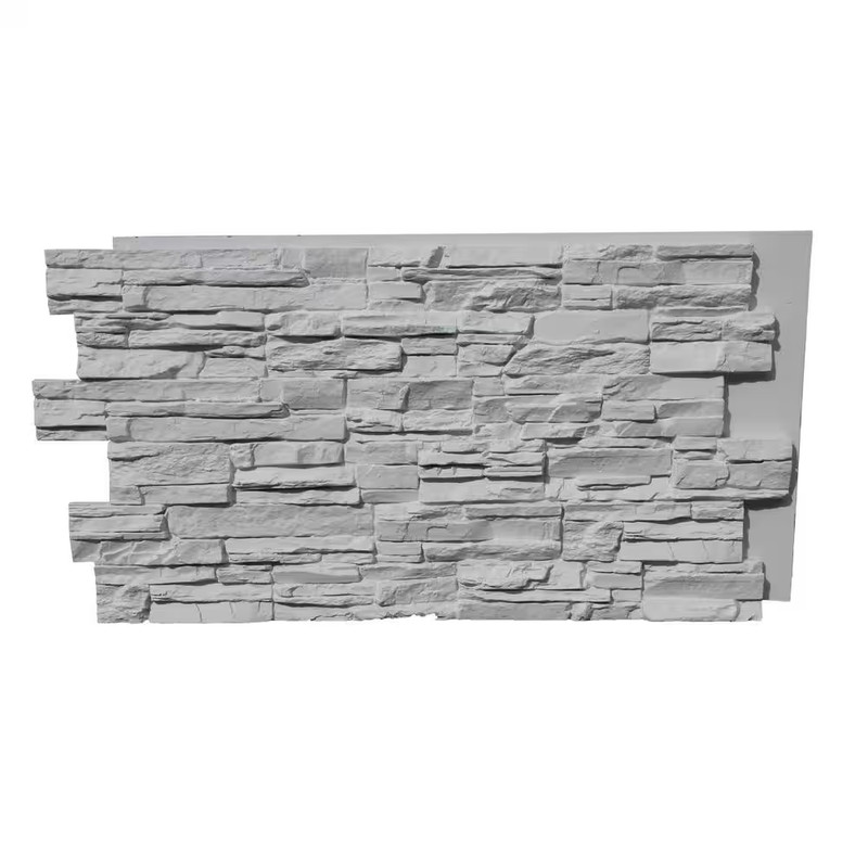 Lightning Ridge 48 In. X 24 In. Faux Siding Panel Finished Coconut White Interlo