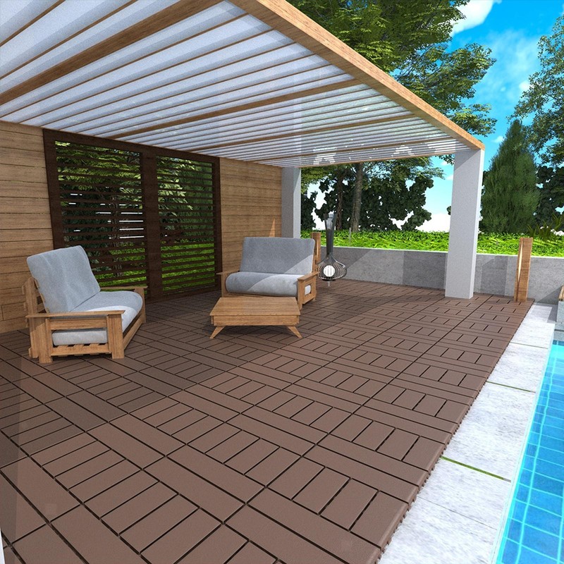 Patio Deck Interlocking Tiles Accessories Outdoor Porch Court Tiles DIY Floor