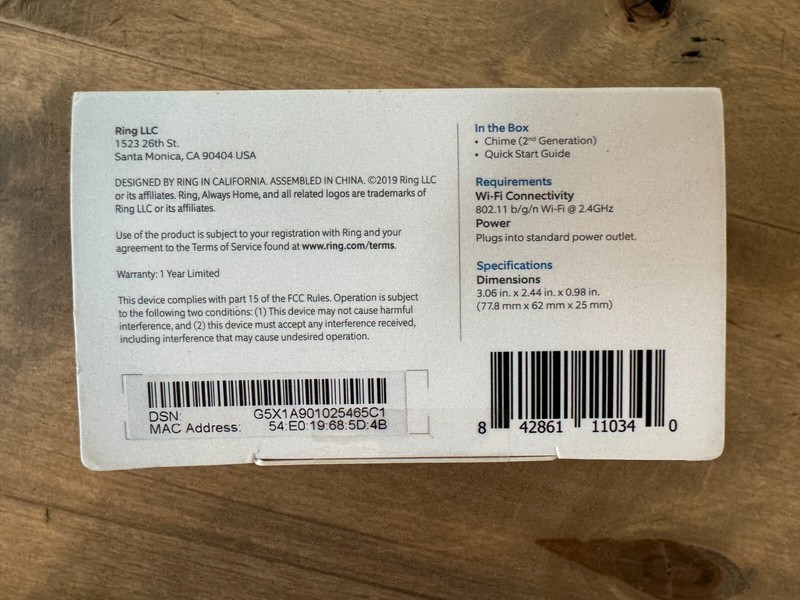 Ring Chime 2nd Generation Plug In Chime for Ring Devices - Brand New Sealed gallery