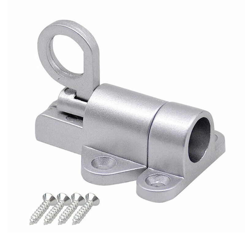 1Pc Silver Alloy Security Automatic Window Gate Lock Spring Load Bolt Latch