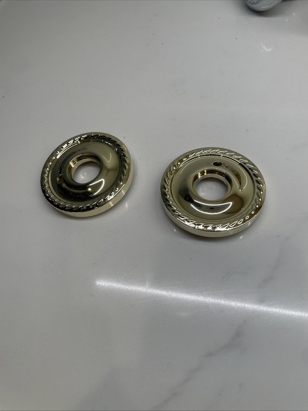 Baldwin 5149 Estate Rope Rose Trim Pair – Solid Brass, Polished Gold New