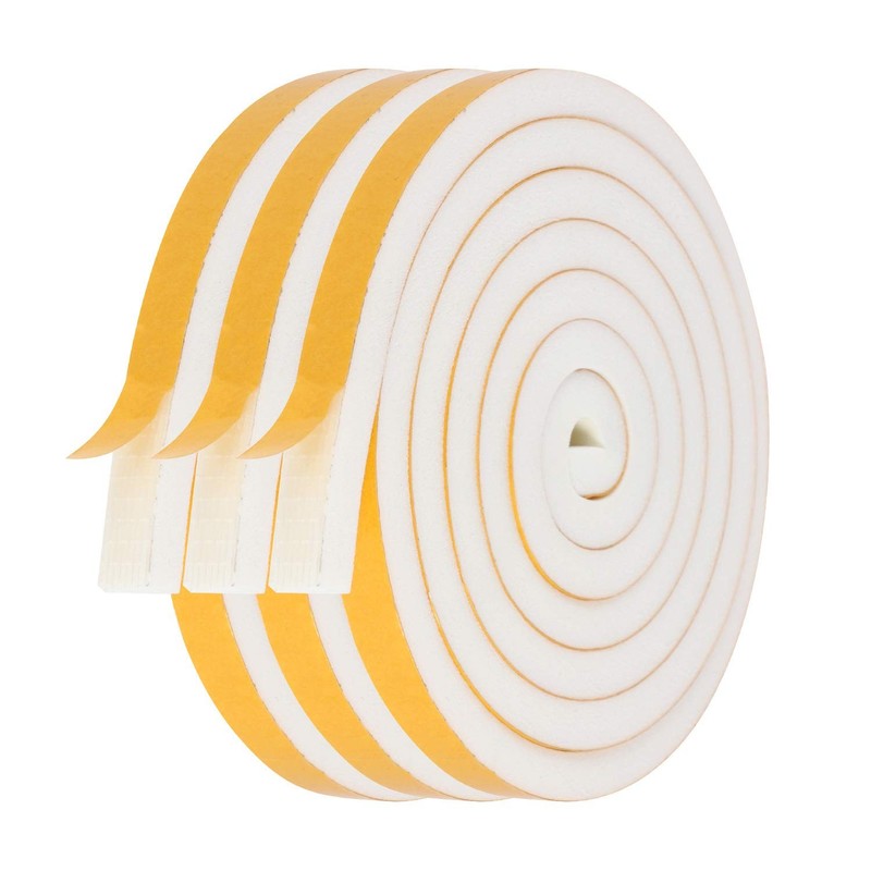 Door Weather Stripping-3 Rolls, 1/2 Inch Wide X 1/2 Inch Thick Total 20 Feet Lon