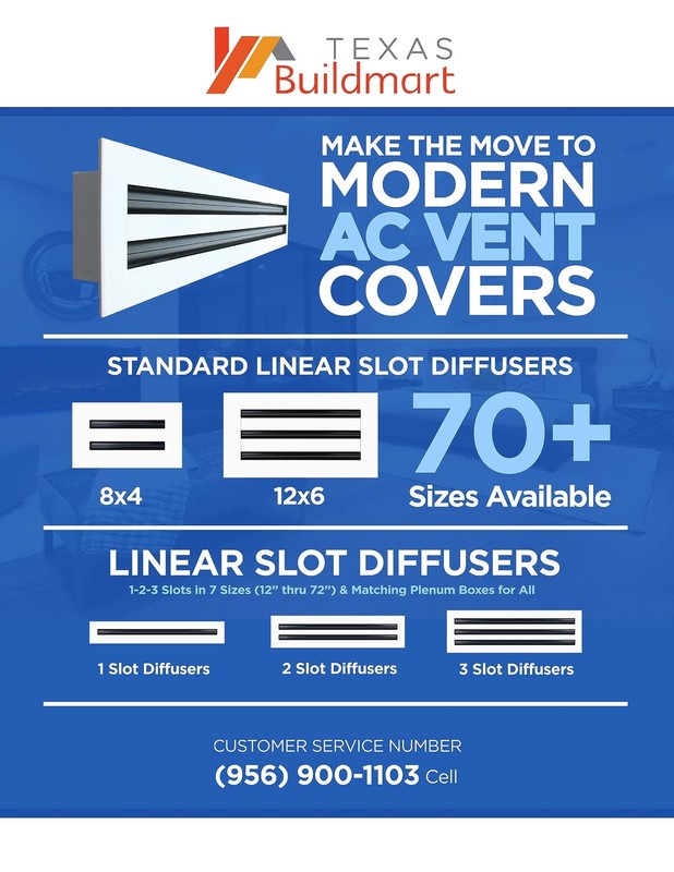Buildmart - 24 Linear Slot Diffuser - 2 Slot Double Slot - White Decorative Air gallery