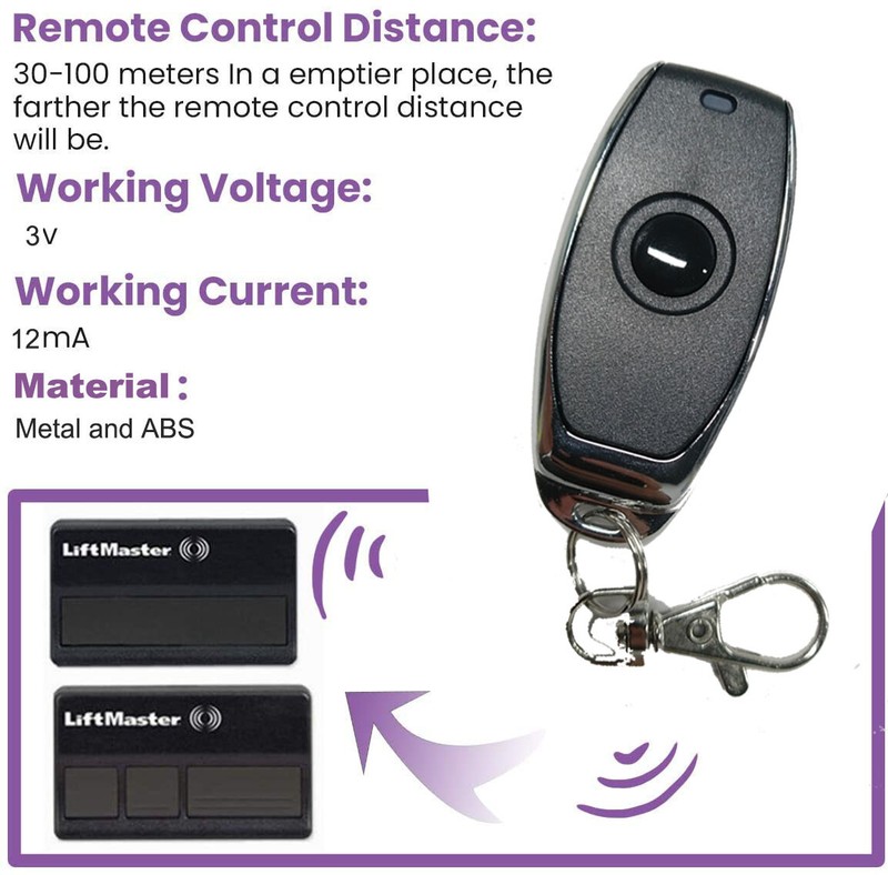 For Chamberlain 950D, 950CD, 953D, 953CD Keychain Garage Door Opener Remote gallery