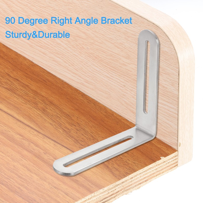 2Pcs Adjustable L-Shape Corner Brace with Screw, 6.5" x 4.72" Bracket, Silver gallery