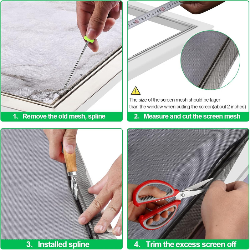 Pet Proof Window Screen Replacement Kit, 39"X118" Durable High Hardness Screen M gallery