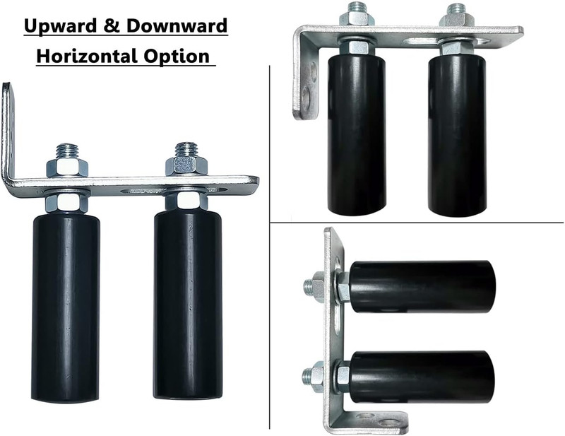 Universal Slide Gate Guide Roller 4" Black L Rear Post Bracket Adjustable Dual N gallery