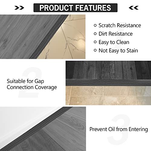 6.4Ft Floor Transition Strip Self Adhesive Vinyl Cover Floor 5cm, 16.4Ft 1 Gray gallery