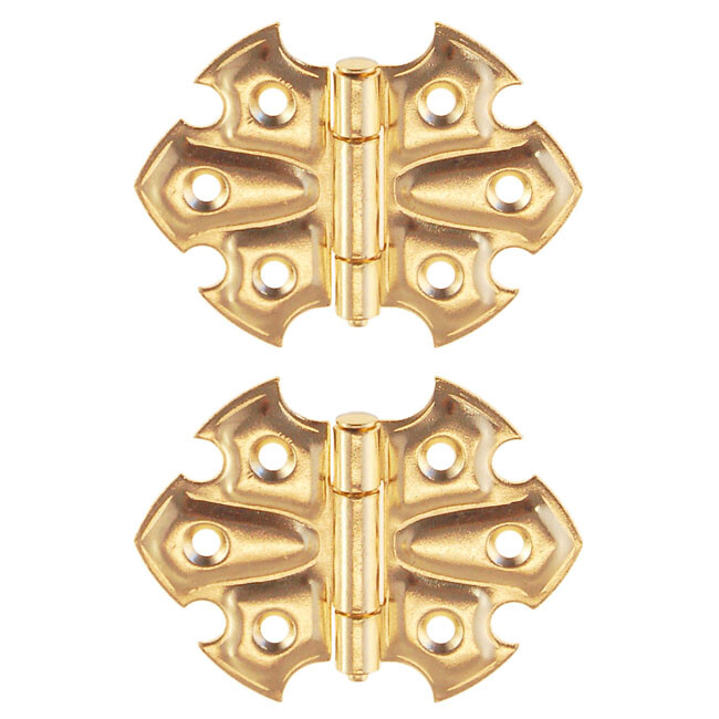 Pair Steel Ornamental Cabinet Furniture Flush Hinge Removable Pin 2″H x 2-1/2″W