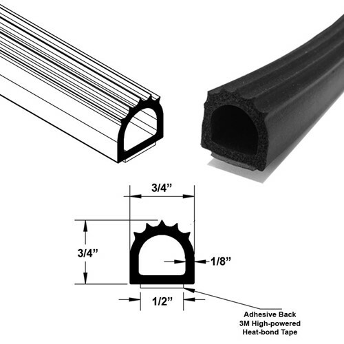 Auto Water/Weather Resistant Adhesive Back Closed Cell Sponge Rubber Seal 10 ft