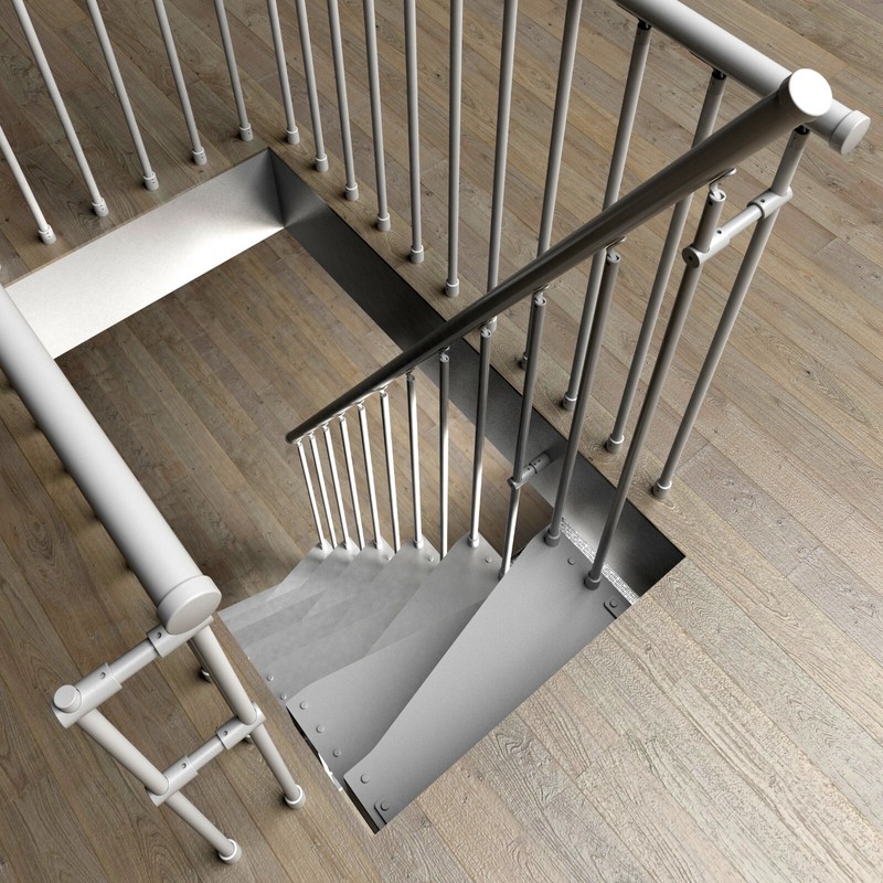 Indoor Space-Saving Straight Staircase Steel Structure gallery