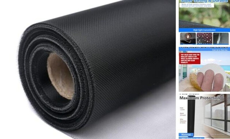 304 Stainless Steel Window Screen Mesh, Black 39inx100ft, black39inx100ft