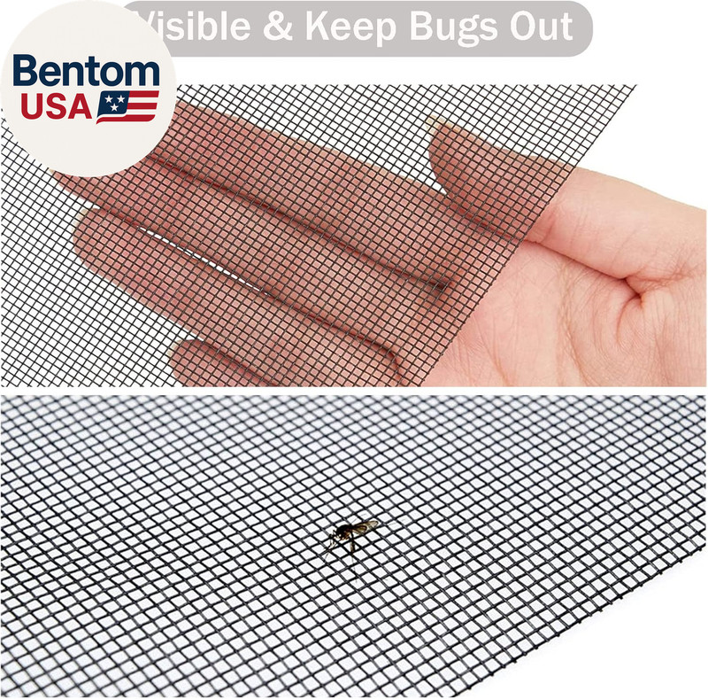 Window Screen Replacement Kit, 48'' X 99'' Fiberglass Screen Mesh with Rolling T gallery