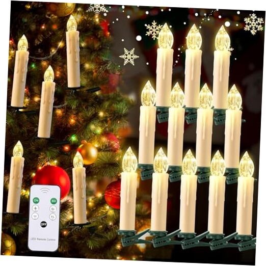 Floating Candles with Remote Control, Thanksgiving Christmas Decoration 20pcs