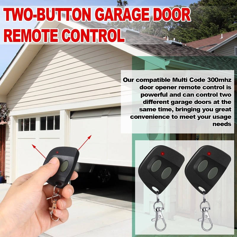 2 PCS 10 Dip Switch Garage Door Remote Fits Multicode 3089/3060/3070 Model gallery