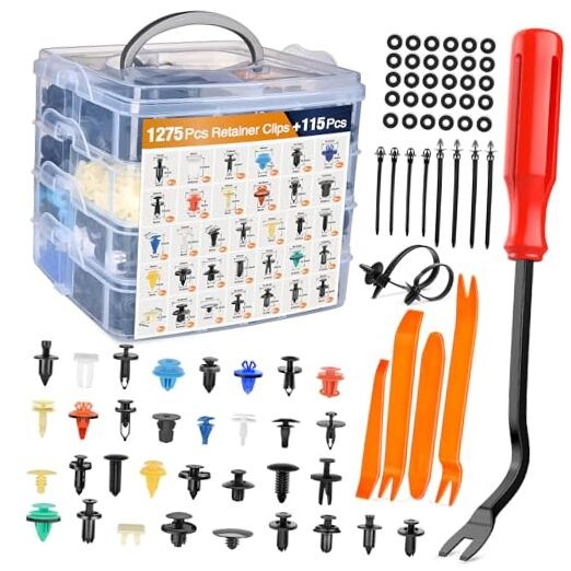 1390Pcs Car Door Panel Clips & Auto Fasteners 1275Pcs Clips + 115 Remover
