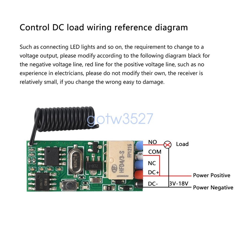 DC3V-18V Mini Wireless Remote Control Switch LED Lights Controller DIY 433MHz gallery