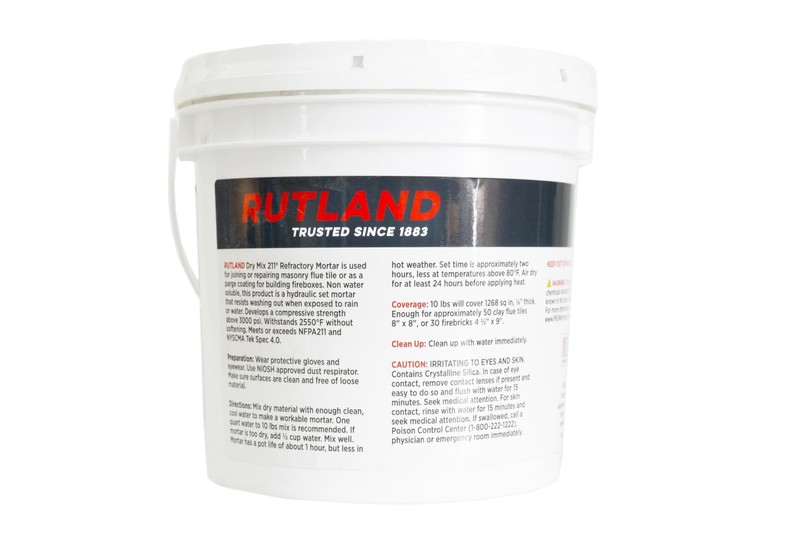 Rutland Dry Mix 211 Refractory Mortar, Masonry & Fire Brick Cement, No Heat Cure gallery