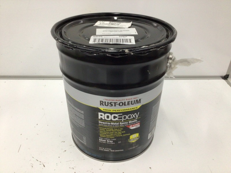 Rust-Oleum 9182300 Epoxy Mastic Coating Base, Silver Gray, Gloss, 5 Gal, 125 To