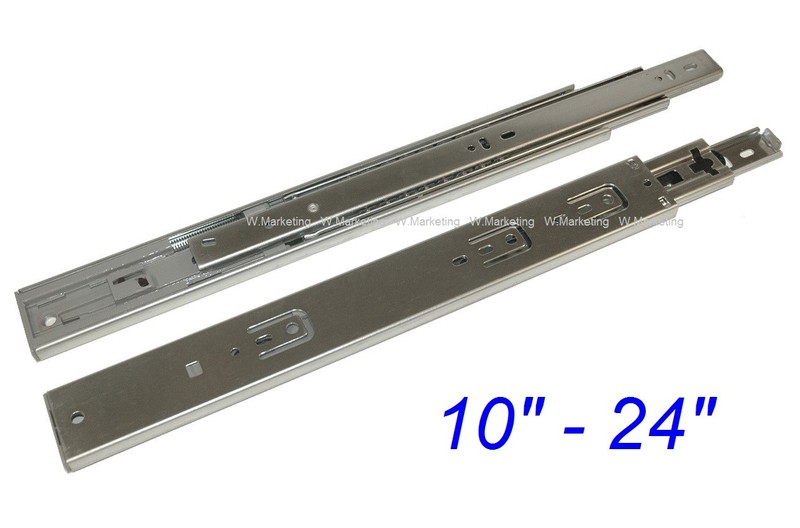 1 Pair Soft Close Full Extension 100-lb Ball Bearing Drawer Slides 10″-24″ SL01