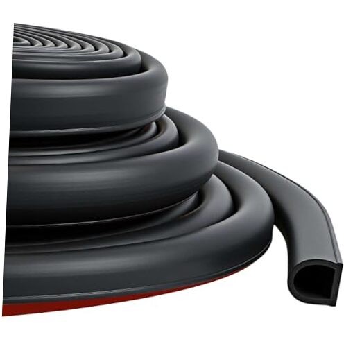 25Ft D Shape Rubber Weather Stripping Foam Self 25FT L× 3/4″ W × 3/4″ H