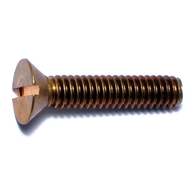 1/4″-20 x 3″ Brass Coarse Thread Slotted Flat Head Machine Screws