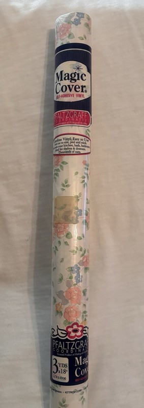 VTG 1996 Magic Cover Self Adhesive Vinyl Tea Rose Pfaltzgraff Coordinates NEW