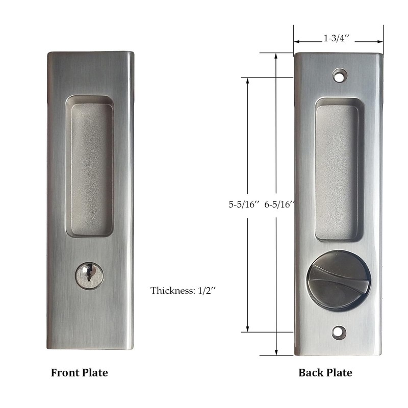 Sliding Door Lock Invisible Recessed Handle Latch Keys Pocket Barn Silver gallery