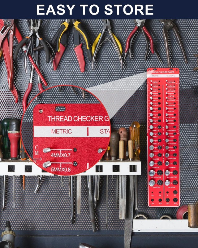 Thread Checker, 42 Nut and Bolt Thread Checker, Thread Gauge Solid Bolts with... gallery