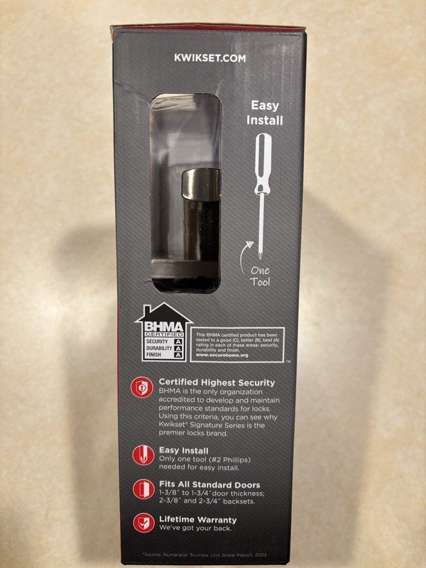 Kwikset Keyed Entry PERTH Square Satin Nickel Lever Handleset with SmartKey gallery