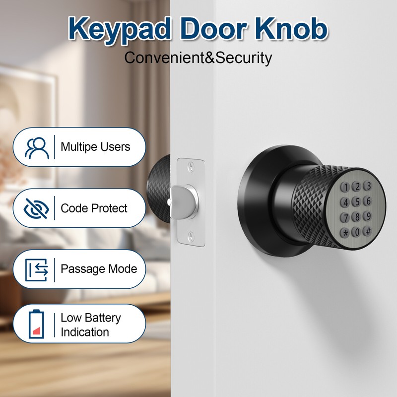 Keypad Smart Door Lock Keyless Electronic Password Door Knob Deadbolt with Keys gallery