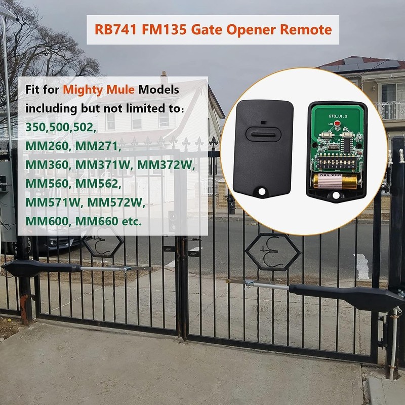 Gate Opener Remote Control 318MHz 4 Pack for Mighty Mule GTO Gate Openers gallery