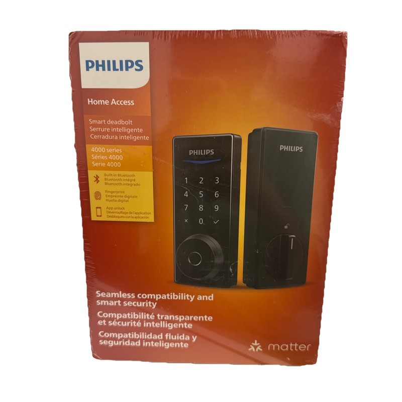 New Philips Wi Fi Smart Lock Keyless Entry Door WiFi Security Deadbolt- Black