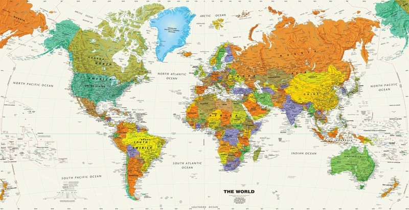 3D World Map Self-adhesive Removable Wallpaper Murals Wall 268 gallery
