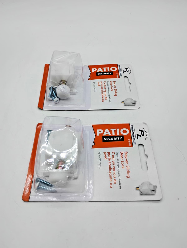 Prime-Line U 9869 Sliding Patio Door Foot-Operated Lock-5/16″ Bolt,White (2 Pcs)