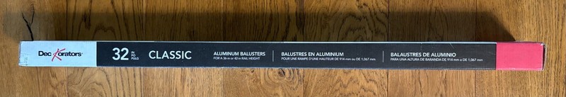 4 Boxes, DECORATORS 32" Classic Aluminum Balusters Color 74722 Bronze, 3/4" dia gallery