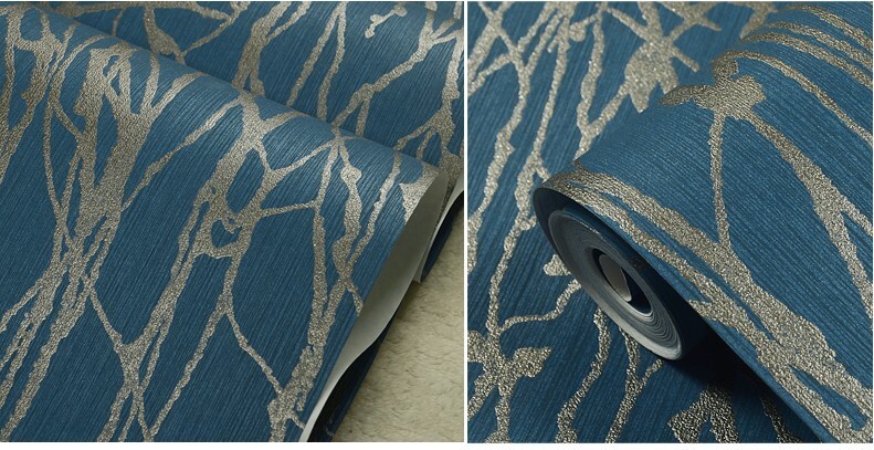 Modern Minimalist Curve Tree Patterns Non-woven Bedroom Wallpaper Roll 57 sq.ft gallery