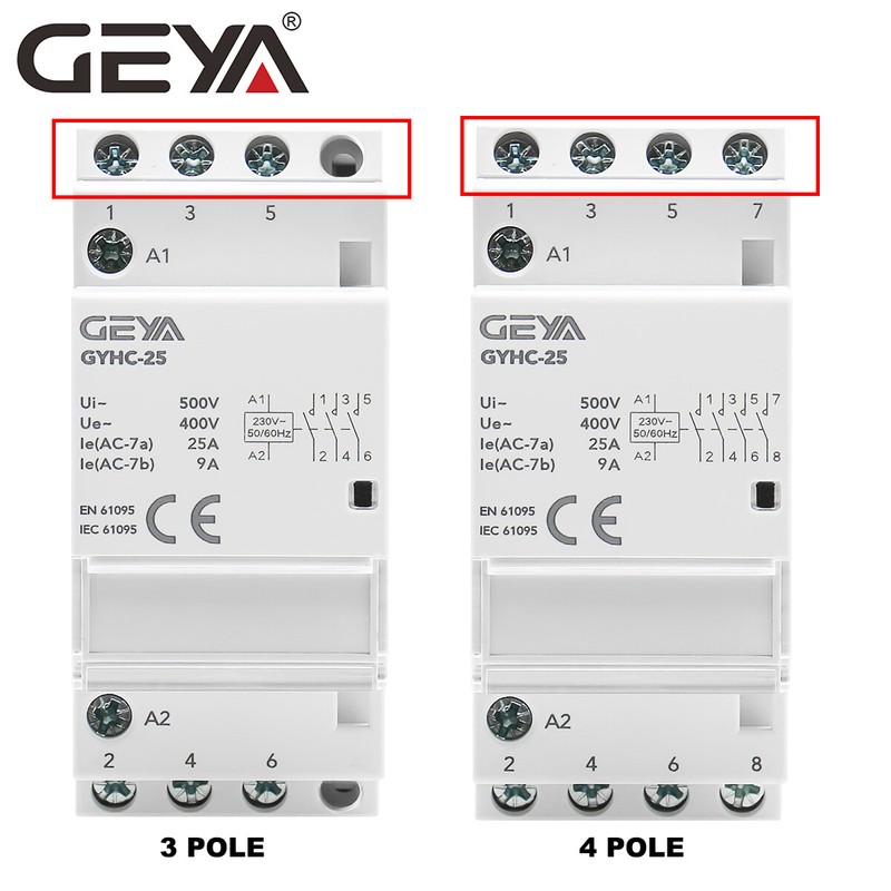 GEYA Automatic AC Contactor Module 3/4P 25/63/100A 4NO/4NC/2NO2NC/3NO1NC 220V gallery