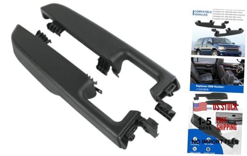 Driver Left & Passenger Right Side Front Door Armrest Driver & Passenger Black