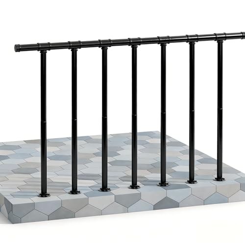 Deck Railings Metal Porch Railing Guard Rail Kit 34 in. H x 4 ft. W 1 Black