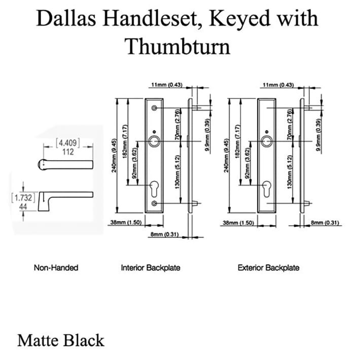 Dallas Contemporary Lever Handle, Keyed Active with Thumbturn, M1643 / 2161N S gallery